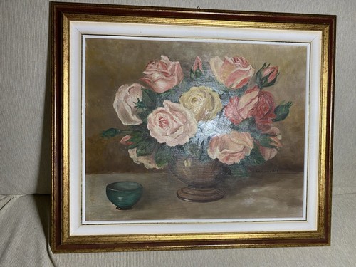 Quadro olio rose 1952 - olio,
