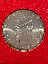 Moneta CITTA' DEL VATICANO 500 Lire Paolo VI 1965 ARGENTO  FDC