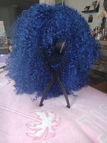 Parrucca completa ricci blu