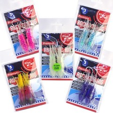 5pz Esca da Pesca 3" RockCod Rig Twin Bulb Calamari Esca Pesce Roccia Morbida 5 Colori