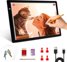 Tavolo Luminoso A4 LED Ultra Sottile con 4 Magneti, Tipo C, per Disegni e Tattoo