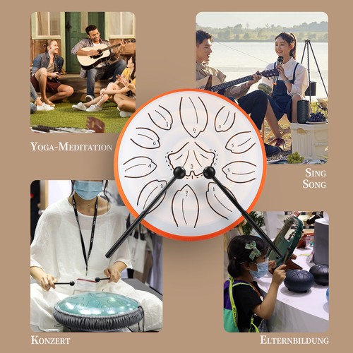 Steel tongue drum pollici - 6,