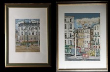 Orfeo Tamburi SCORCI URBANI 2 QUADRI Parigi  ARTE MODERNA paris