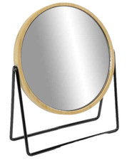 SPECCHIO BEAUTY TRUCCO BAGNO INGRANDITORE 3X LEGNO METALLO ROTONDO 16 CM