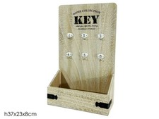 Cassetta portachiavi da parete in legno 6posti shabby porta chiavi SVUOTA TASCHE