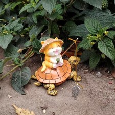 Statua da giardino con gatto 