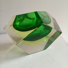 Posacenere stile Mandruzzato Poli sfaccettato vetro sommerso Murano vintage