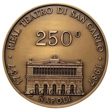 REAL TEATRO DI SAN CARLO 250 ANNIVERSARIO 1987 MEDAGLIA PENTAGRAMMA