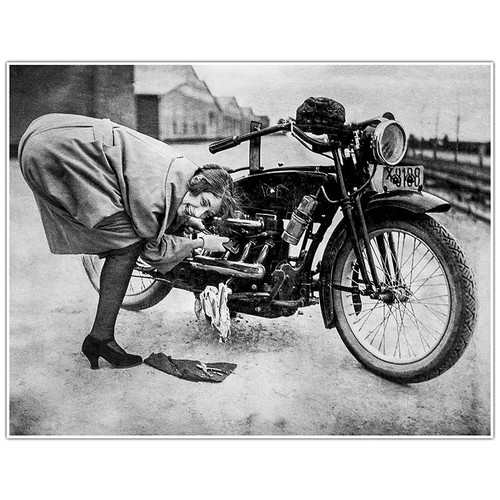 Moto meccanico donna stampa - meccanico,