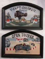 Quadretti Da Pub/Bar Legno In Rilievo Open Tourer Vintage Lotto 2 Pezzi