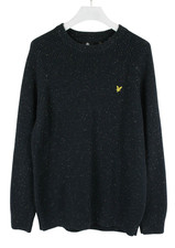 Lyle & Scott Maglione Uomo 2XL Manica Lunga Pullover Blu Girocollo Spesso Maglia