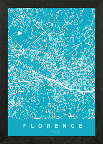 Map florence italy framed - map,