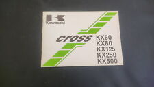 MOTO KAWASAKI KX 60-80-125-250 500 LIBRETTO DI USO E MANUTENZIONE 1988 MOTOCROSS