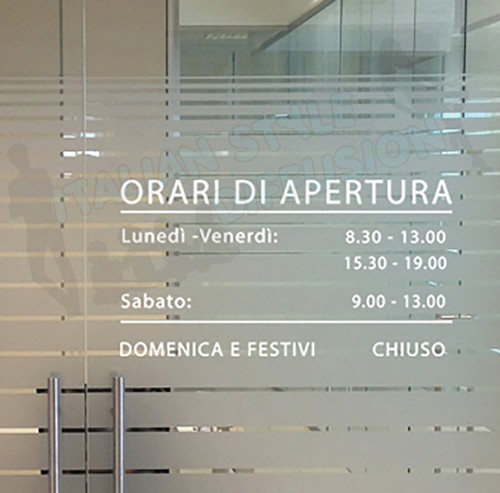 Adesivo negozio vetrina orari - negozio,
