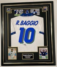 Maglia incorniciata Roberto Baggio d'Italia firmata maglia autografata e certificato