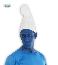 Cappello da puffo puffetta bianco nano gnomo carnevale 