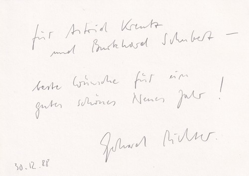 Gerhard richter autografo - gerhard,