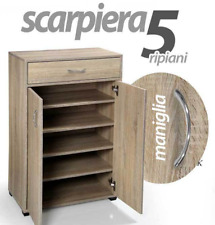 MOBILE SCARPIERA ARMADIO 2 ANTE CASSETTO 5 RIPIANI ROVERE SBIANCATO 95*63*33 cm