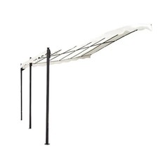 Gazebo Pergola Addossato 3x4 m Metallo Antracite Telo Ecrù