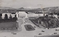 CARTOLINA  GENEVE SVIZZERA LE PALAIS DES NATIONS VUE SUR LA VILLE VIAGGIATA 1954