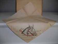 vintage 1930's cotton horse boys/man's  handkerchief