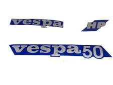 ADESIVO SCUDO + LATERALE + bauletto BLU PER PIAGGIO VESPA 50 V VESPA 50 HP