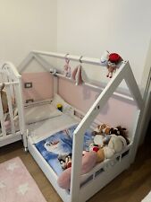 Lettino montessori a casetta in legno bianco 166x88x142,marca Picci, Giugno 2020