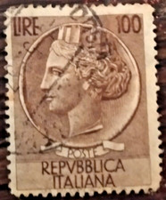 Francobollo Raro Siracusano Testa Turrita Lire 100 