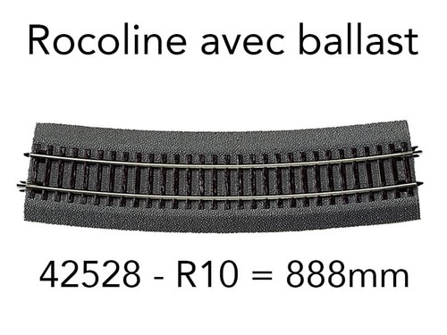 Roco rail courbe - r10, mm
