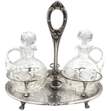 Antique 800 Silver & Crystal
