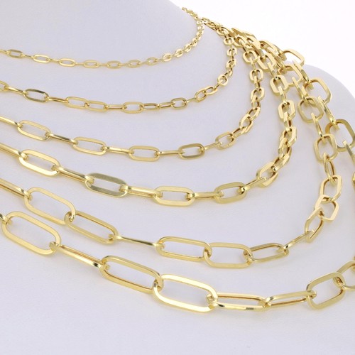 14k yellow gold paperclip - yellow,