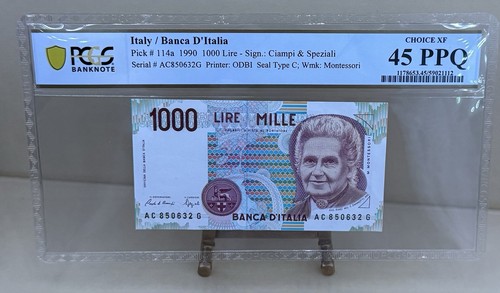 1990 italy 1000 lire pcgs - lire-,