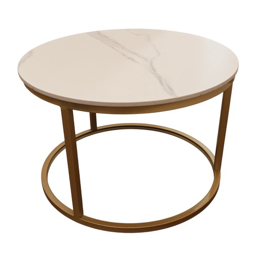 Round white marble - white, effect