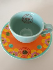 6 Tazzine da caffè in porcellana Rose & Tulipani di Milano dipinte a mano