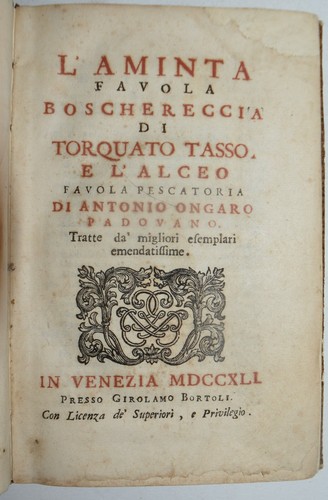 Aminta ediz 1741 tasso - aminta, ediz.