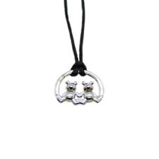 TRUDI collana cordino raso centrale orsetti in argento 925 ‰ Listino €70