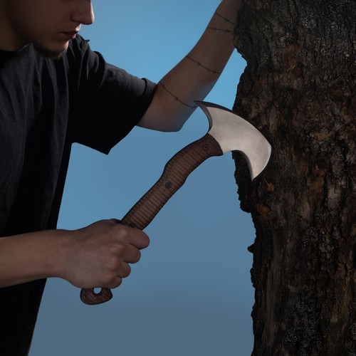 Tomahawk ascia forgiata mano - a,