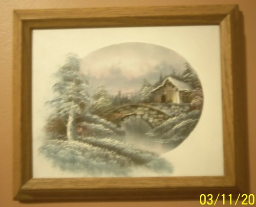 Quadro olio tela ponte - su,