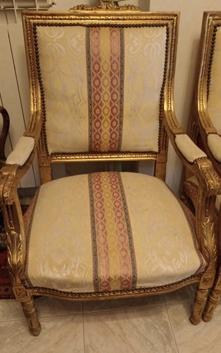 Coppia poltrone dorate - coppia, di
