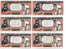 GRATTA E VINCI FORTUNA IN MASCHERA MARRONE L-19 LOTTO 23 SERIE COMPLETA VINCENTI