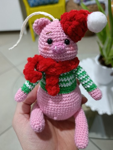 Maialino natale fatto mano - fatto,