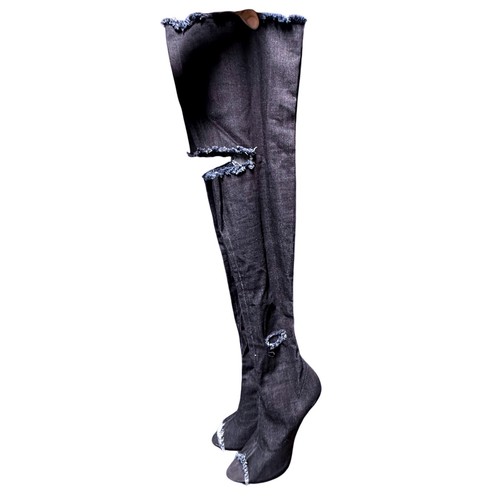 Stivali alti alla coscia denim