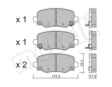 22-1002-1 SET PASTIGLIE FRENO, FRENO A DISCO ABARTH 500E HATCHBACK SCORPIONISSIMA