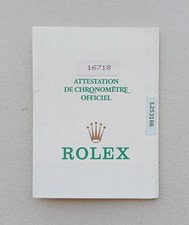 ROLEX Guarantee Warranty Paper Booklet Gmt-Master 16718 / L