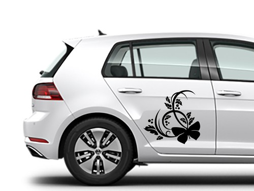 Adesivo auto fiori - auto, farfalla