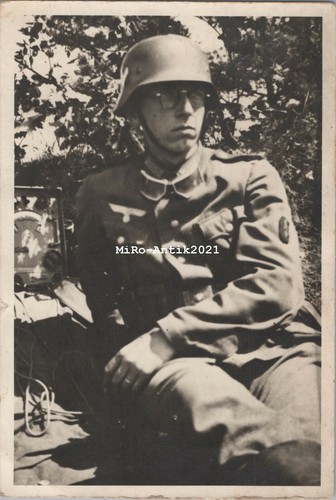 Foto ww2 radio con casco - con,