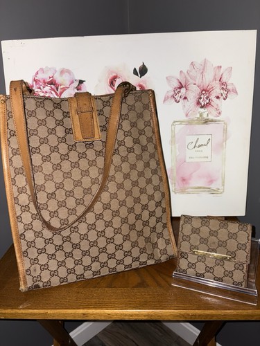 Vintage gucci tote and wallet - vintage,