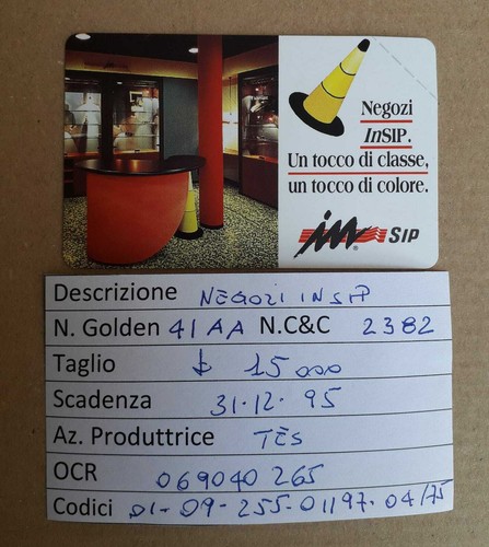 Scheda telefonica nuova negozi - scheda,