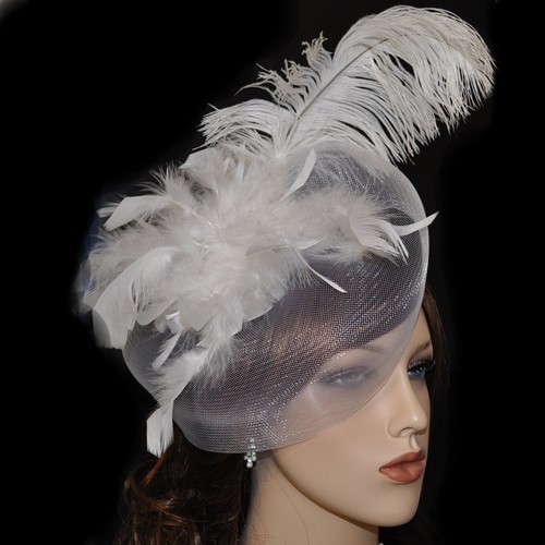 Fascinator piume bianco - piume,