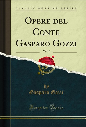Opere del conte gasparo - conte, gozzi